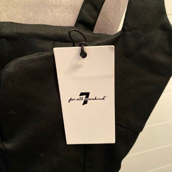 7 For All Mankind Women's Coated Flare Sexy  Stretchy Jumpsuit Size S NWT $398 - Picture 8 of 9